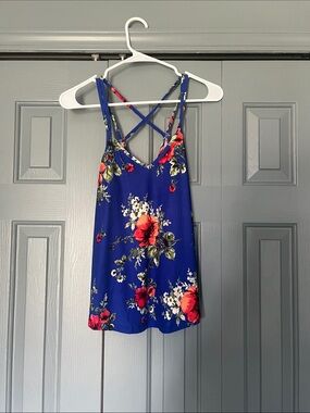 Papermoon Royal Blue Floral Crossback Cami